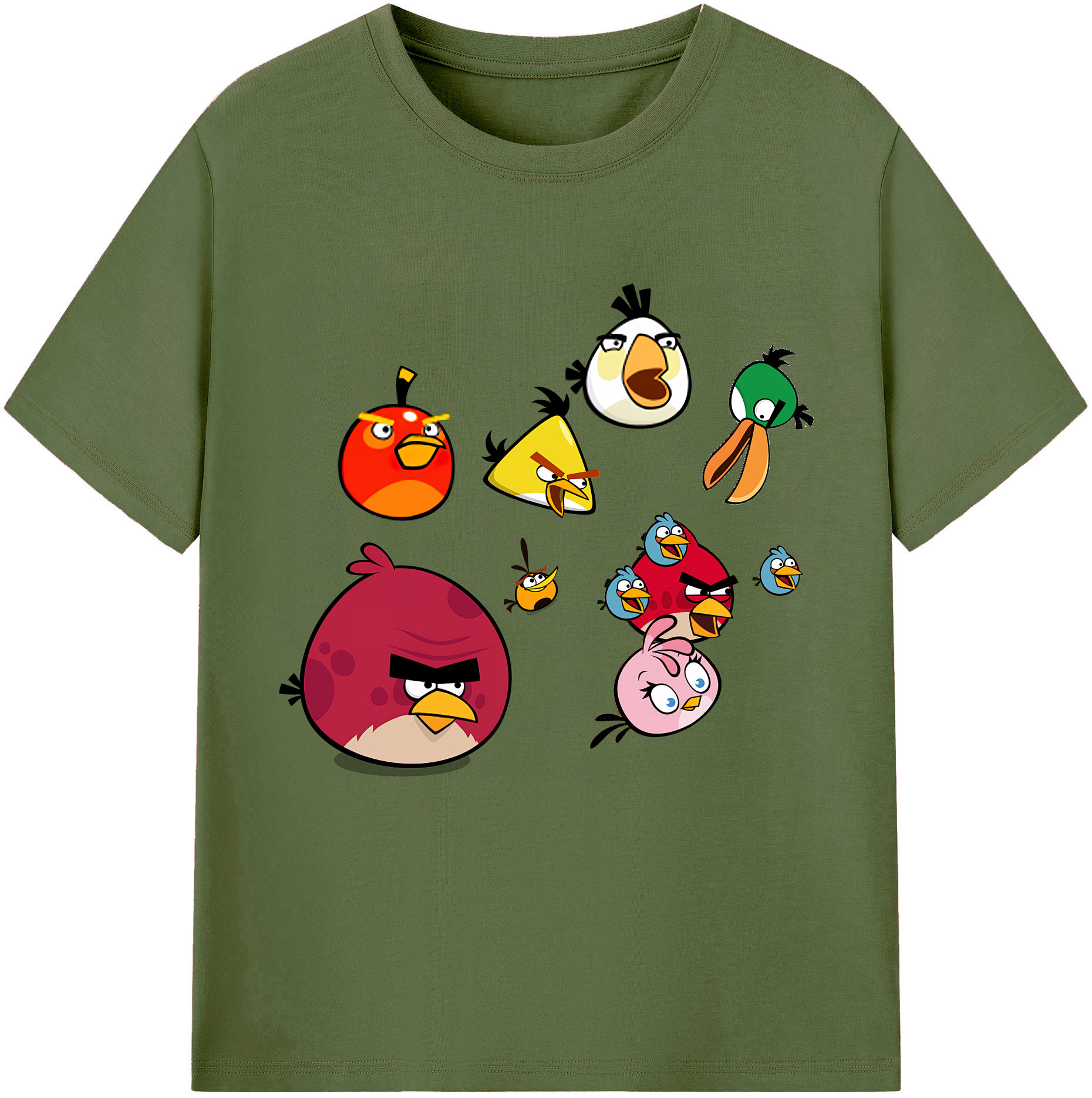 （画像用） Angry Birds アングリーバード 綿100％半袖Tシャツ（フロントプリント）